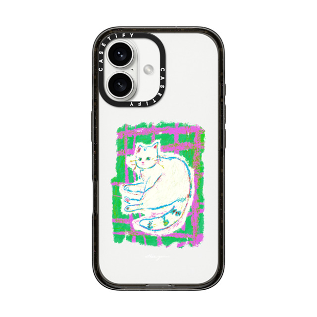 Albee Yau x CASETiFY iPhone 16 ケース Cat,Animal ブラック インパクトケース Never leave your cat and the blanket by Albee Yau Father's Day Albee Yau x CASETiFY iPhone 16 ケース Cat,Animal ブラック インパクトケース Never leave your cat and the blanket by Albee Yau Father's Day