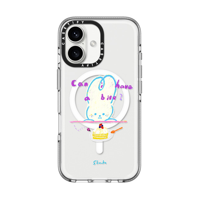Albee Yau x CASETiFY iPhone 16 ケース Bunny,Animal クリア クリア ケース MagSafe対応 Shuku: Can I have a bite by Albee Yau Back to School Albee Yau x CASETiFY iPhone 16 ケース Bunny,Animal クリア クリア ケース MagSafe対応 Shuku: Can I have a bite by Albee Yau Back to School