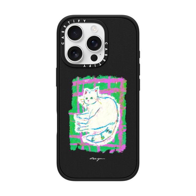 Albee Yau x CASETiFY iPhone 16 Pro Case Cat,Animal Matte Black Impact Case MagSafe Compatible Never leave your cat and the blanket by Albee Yau Father's Day Albee Yau x CASETiFY iPhone 16 Pro Case Cat,Animal Matte Black Impact Case MagSafe Compatible Never leave your cat and the blanket by Albee Yau Father's Day