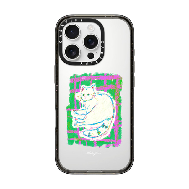 Albee Yau x CASETiFY iPhone 16 Pro ケース Cat,Animal ブラック インパクトケース Never leave your cat and the blanket by Albee Yau Father's Day Albee Yau x CASETiFY iPhone 16 Pro ケース Cat,Animal ブラック インパクトケース Never leave your cat and the blanket by Albee Yau Father's Day