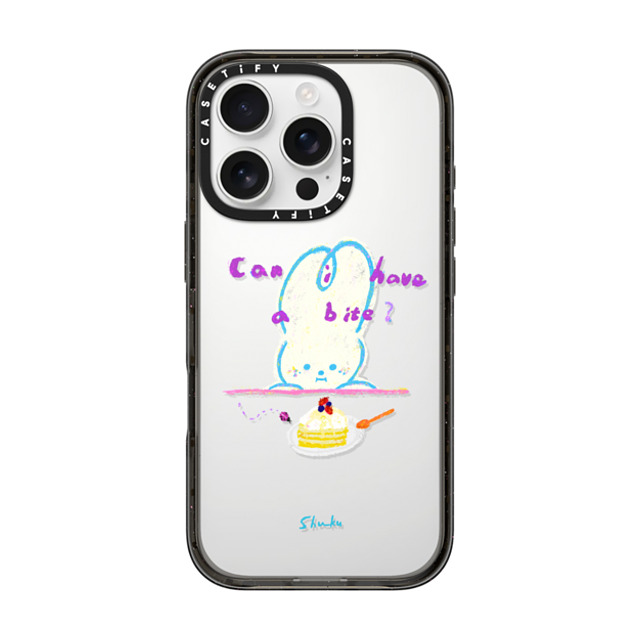 Albee Yau x CASETiFY iPhone 16 Pro ケース Bunny,Animal ブラック インパクトケース Shuku: Can I have a bite by Albee Yau Back to School Albee Yau x CASETiFY iPhone 16 Pro ケース Bunny,Animal ブラック インパクトケース Shuku: Can I have a bite by Albee Yau Back to School