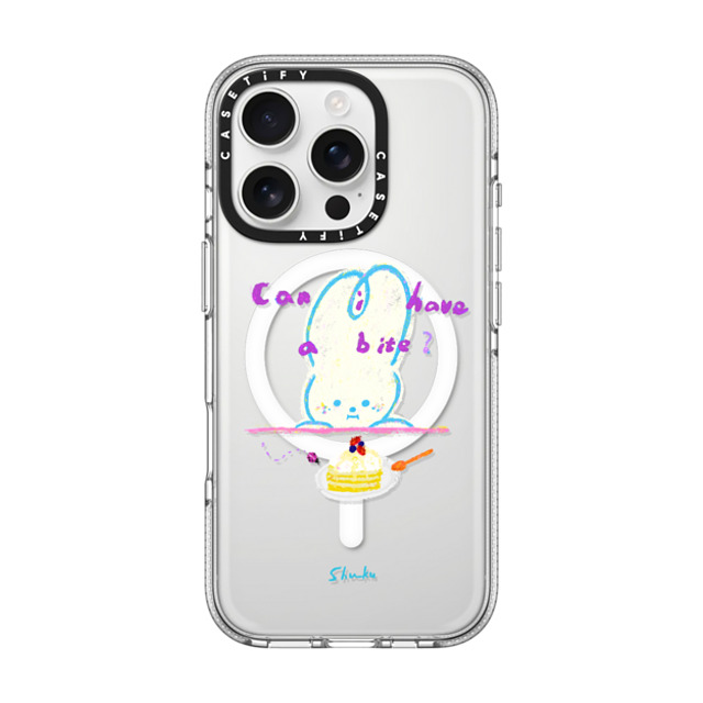 Albee Yau x CASETiFY iPhone 16 Pro ケース Bunny,Animal クリア クリア ケース MagSafe対応 Shuku: Can I have a bite by Albee Yau Back to School Albee Yau x CASETiFY iPhone 16 Pro ケース Bunny,Animal クリア クリア ケース MagSafe対応 Shuku: Can I have a bite by Albee Yau Back to School