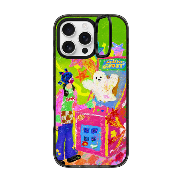 Albee Yau x CASETiFY iPhone 16 Pro Max ケース Star,Cartoon ブラック インパクトリングスタンドケース MagSafe対応 Bubble Ghost vs Bubble Girl by Albee Yau Back to School Albee Yau x CASETiFY iPhone 16 Pro Max ケース Star,Cartoon ブラック インパクトリングスタンドケース MagSafe対応 Bubble Ghost vs Bubble Girl by Albee Yau Back to School
