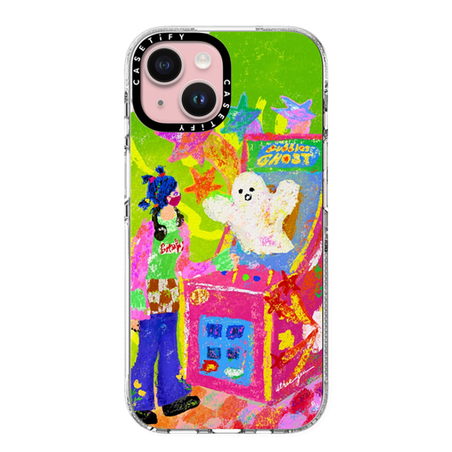 Albee Yau x CASETiFY iPhone 15 ケース Star,Cartoon クリア クリア ケース MagSafe対応 Bubble Ghost vs Bubble Girl by Albee Yau Back to School Albee Yau x CASETiFY iPhone 15 ケース Star,Cartoon クリア クリア ケース MagSafe対応 Bubble Ghost vs Bubble Girl by Albee Yau Back to School