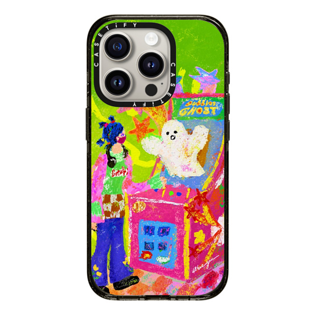 Albee Yau x CASETiFY iPhone 15 Pro ケース Star,Cartoon ブラック インパクトケース MagSafe対応 Bubble Ghost vs Bubble Girl by Albee Yau Back to School Albee Yau x CASETiFY iPhone 15 Pro ケース Star,Cartoon ブラック インパクトケース MagSafe対応 Bubble Ghost vs Bubble Girl by Albee Yau Back to School