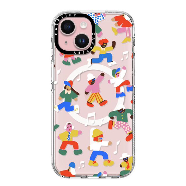 Katie Benn x CASETiFY iPhone 15 Case Sticker,Cartoon クリア クリア ケース MagSafe対応 Holiday Dance Party by Katie Benn Back to School Katie Benn x CASETiFY iPhone 15 Case Sticker,Cartoon クリア クリア ケース MagSafe対応 Holiday Dance Party by Katie Benn Back to School